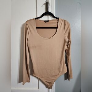 Express Tan Fitted Bodysuit
